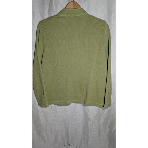 Focus Womens Green Textured Knit Jacket Sz S Button Up Long Sleeve Cardigan Boho - Picture 5 of 7